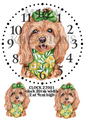 Cute Dog Floral Clock Decoupage Rice Paper – CLOCK 27001