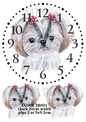 Cute Dog Pink Bows Clock Decoupage Rice Paper – CLOCK 28001
