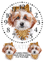 Cute Dog Bow Clock Decoupage Rice Paper – CLOCK 29001