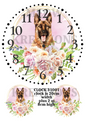 German Shepherd & Flowers Clock Decoupage Rice Paper – CLOCK 31001