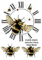 Bee & Flowers Clock Decoupage Rice Paper - CLOCK 35001