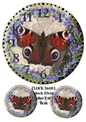 Peacock Butterfly & Blue Flowers Clock Decoupage Rice Paper – CLOCK 36001