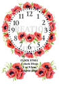 Red Poppy Floral Clock Decoupage Rice Paper – CLOCK 37001