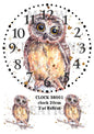 Watercolour Owl Clock Decoupage Rice Paper – CLOCK 38001