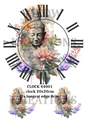 Buddha & Pastel Flowers Clock Decoupage Rice Paper – CLOCK 44001