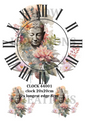 Buddha & Pastel Flowers Clock Decoupage Rice Paper – CLOCK 45001