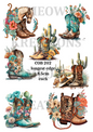 Floral Cowboy Boots Decoupage Rice Paper – COB 202