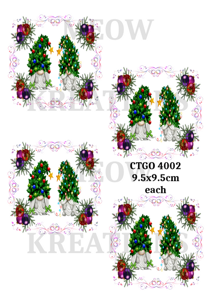 Gonk Christmas Tree Decoupage Rice Paper - CTGOC 4002