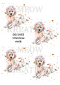 Floral Golden Retriever Puppy Decoupage Rice Paper - DG 1402