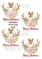 Bulldog Dog Christmas Decoupage Rice Paper - DG 3602