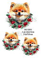 Pomeranian Dog Christmas Decoupage Rice Paper - DG 5201