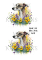 Whippet Floral Portraits Decoupage Rice Paper - DGA 101