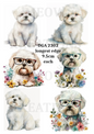 White Maltese Dog Collection Decoupage Rice Paper - DGA 2302