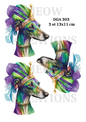 Greyhound Mardi Gras Decoupage Rice Paper - DGA 303