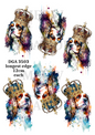 Cocker Spaniels Wearing Crowns Decoupage Rice Paper - DGA 3503