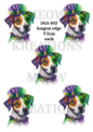 Jack Russell Mardi Gras Decoupage Rice Paper - DGA 402