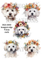 Bichon Frise Floral Crown Decoupage Rice Paper - DGA 4402