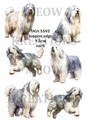 Old English Sheepdog Watercolour Decoupage Rice Paper - DGA 5502