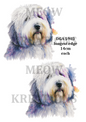 Old English Sheepdog Watercolour Decoupage Rice Paper - DGA 5903