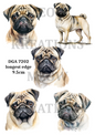 Fawn Pug Dog Collection Decoupage Rice Paper - DGA 7202