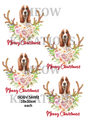 Bassett Hound Dog Christmas Decoupage Rice Paper - DOGV 56002