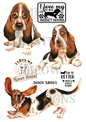 Basset Hound Illustrations & Quotes Decoupage Rice Paper - DOGV 58001