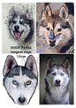 Husky Art Portraits Decoupage Rice Paper - DOGV 71001
