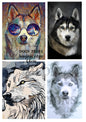 Husky Art Portraits Decoupage Rice Paper - DOGV 73001