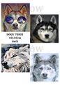 Husky Art Portraits Decoupage Rice Paper - DOGV 73002