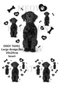 Black Labradoodle Heart Decoupage Rice Paper - DOGV 76001