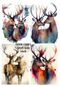 Stags Decoupage Rice Paper - DEER 15001