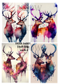 Stags in Vibrant Colours Decoupage Rice Paper - DEER 16001