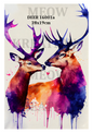 Stags in Vibrant Colours Decoupage Rice Paper - DEER 16001a