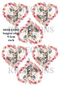 Stag & Fawn in Rose Heart Decoupage Rice Paper - DEER 22002