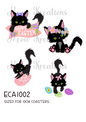 Cute Black Easter Cats Decoupage Rice Paper – ECA 1002
