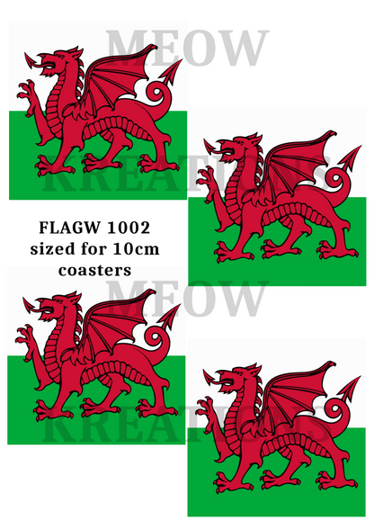 Welsh Dragon Flags Decoupage Rice Paper – FLAGW 1002