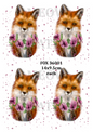 Watercolour Fox & Purple Flowers Decoupage Rice Paper – FOX 36001