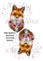 Floral Fox Heart Decoupage Rice Paper – FOX 36001a