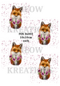 Watercolour Fox & Purple Flowers Decoupage Rice Paper – FOX 36002