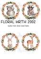 Owl Rabbit, Deer & Racoon In Autumn Wreath Decoupage Rice Paper - FLORAL WRTH 2002