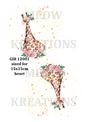 Floral Giraffe Heart Design Decoupage Rice Paper –GIR 12001