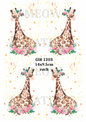 Floral Giraffes Watercolour Decoupage Rice Paper –GIR 12003