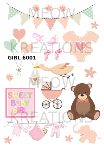 Decoupage Rice Paper –GIRL 6001
