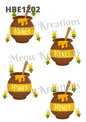Cute Bee & Honey Pot Decoupage Rice Paper - HBE 1202