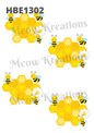 Cute Bee & Honeycomb Decoupage Rice Paper - HBE 1302
