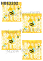 Cute Bee & Honeycomb Decoupage Rice Paper - HBE 3202