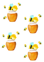 Cute Bee & Honey Pot Decoupage Rice Paper - HBE 3302