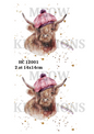 Highland Cow in Pink Hat Decoupage Rice Paper - HC 12001