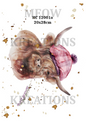 Highland Cow in Pink Hat Decoupage Rice Paper - HC 12001a