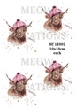 Highland Cow in Pink Hat Decoupage Rice Paper - HC 12002